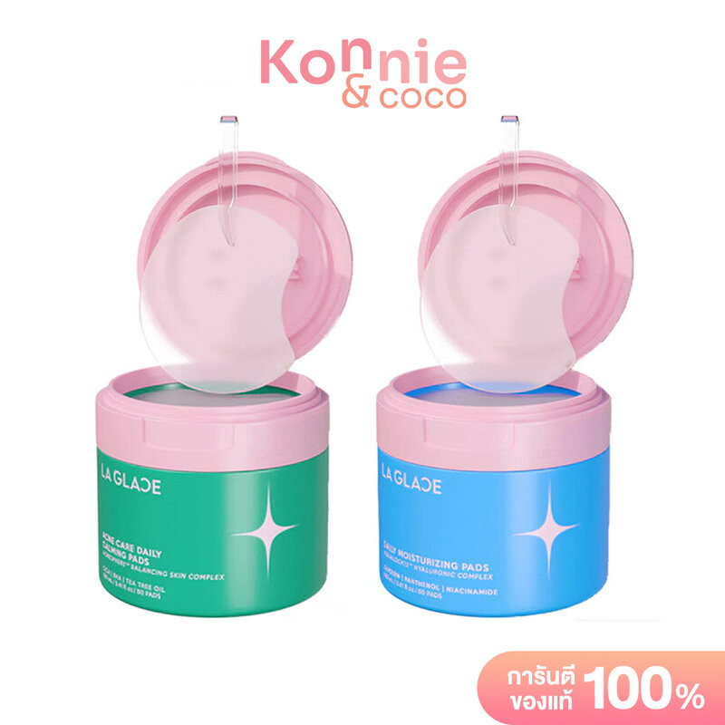 LA GLACE Acne Care Daily Calming Pads 160ml [80 Pads] ลา กลาส แอคเน่ แคร์ เดลี่ คาล์มมิ่ง แพด.