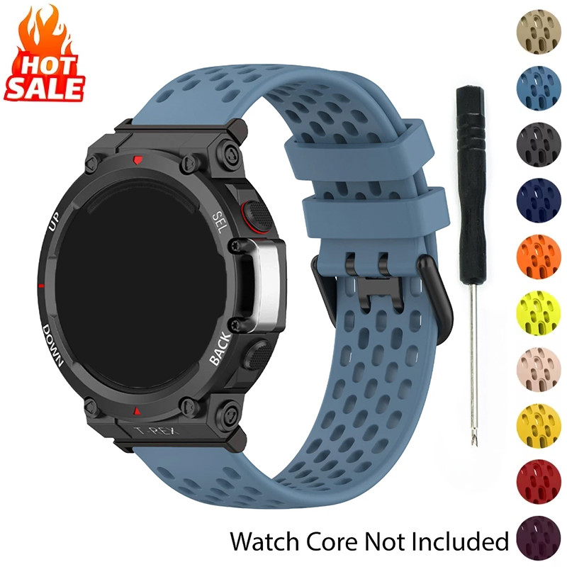 สายรัดซิลิโคนระบายอากาศ (ไม่มีนาฬิกา) สําหรับ Amazfit T-Rex3 T-Rex2 สําหรับ Huami Amazfit T-Rex/T-Rex Pro T-Rex2/1 สร้อยข้อมือ ultra Band