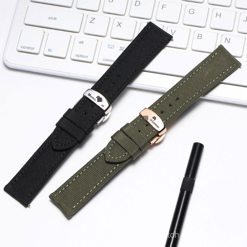 สายรัดไนลอนหรูหราสําหรับนาฬิกา Maurice-Lacroix, สายผ้าใบสบาย 18/19/20/21/22/24 มม. สําหรับชุดและโอกา