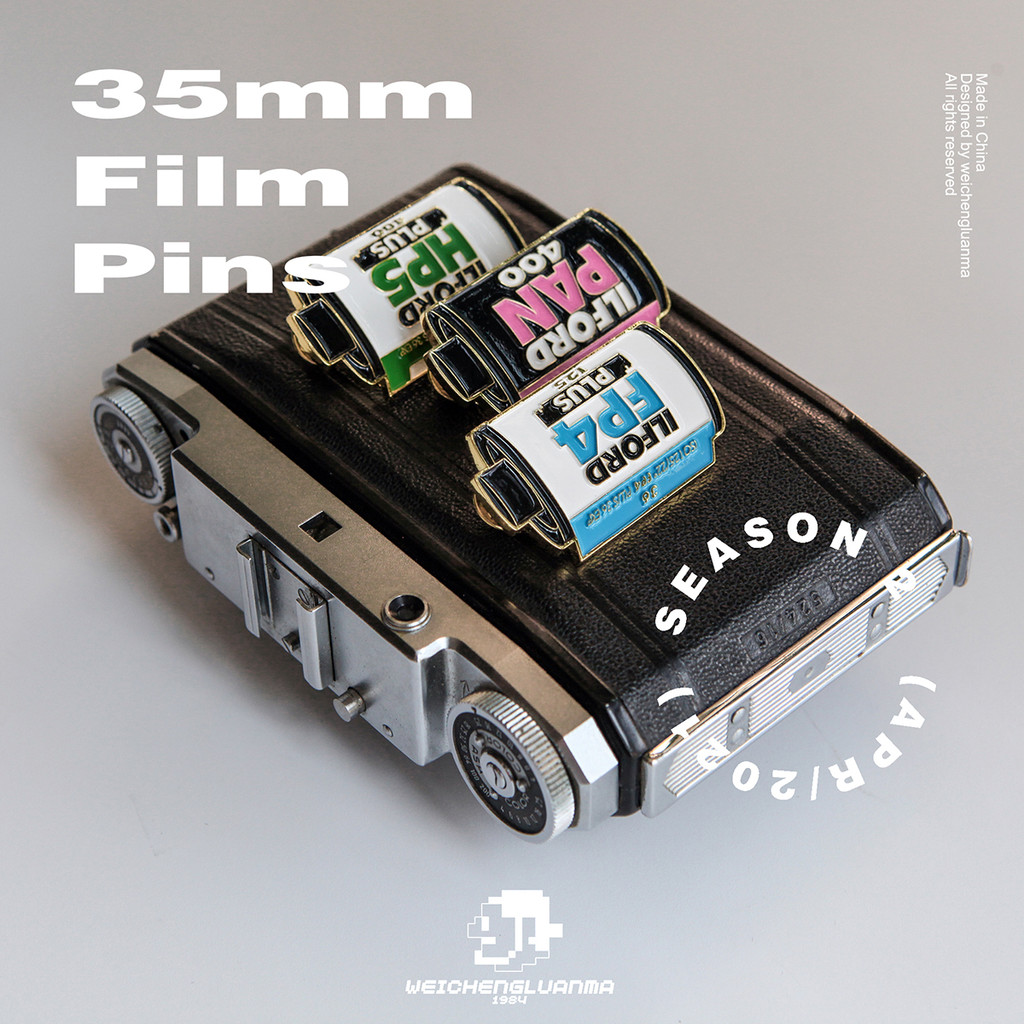 ILFORD ILFORD 35mm Film Pins Film Pins Original Design Metal Fun เข็มกลัด Badge