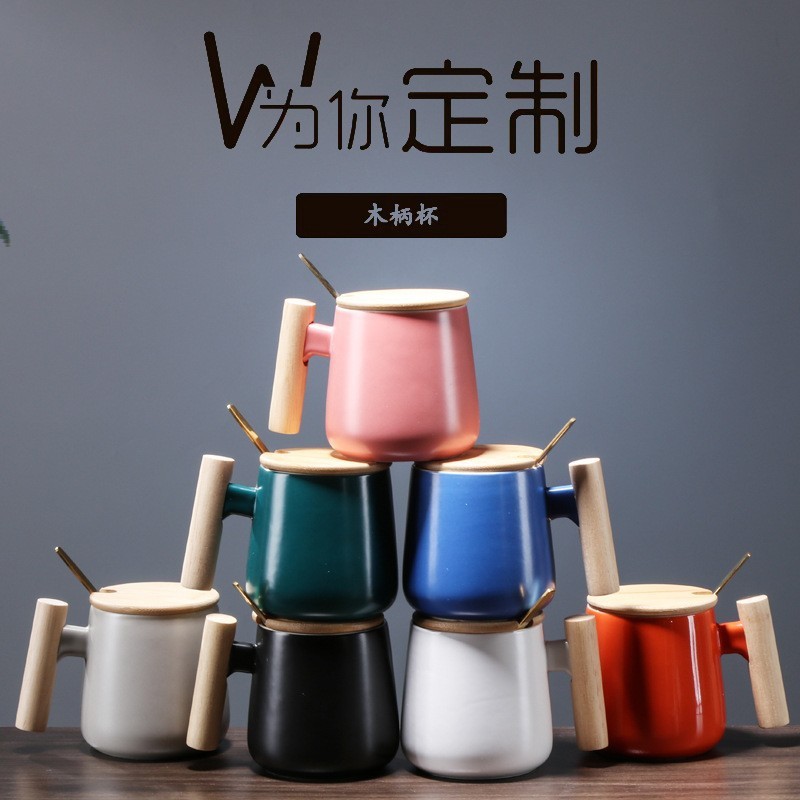 ฝาแก้ว ฝาแก้ว tyeso นอร์ดิกด้ามไม้1314แก้วเซรามิกวรรณกรรมถ้วยกาแฟถ้วยน้ําวันหยุดเหตุการณ์ของที่ระลึก