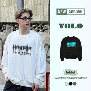YOLO เสื้อสเวตเตอร์ OVERSIZE เสื้อสเวตเตอร์โอเวอร์ไซส์ คอกลม…