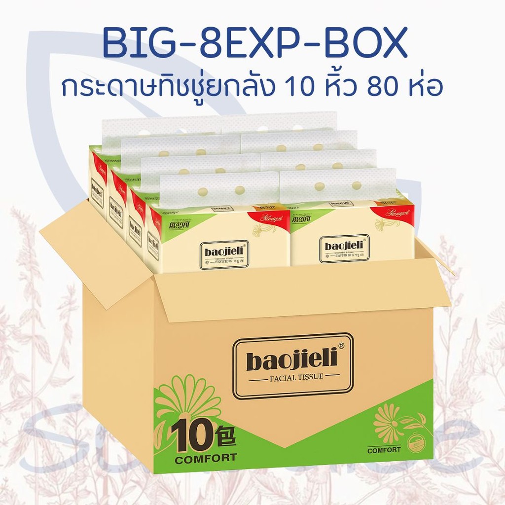 BIG-8EXP-BOX ยกลังกระดาษทิชชู่ 80 ห่อ เช็ดหน้า ทำความสะอาด ไม่เป็นขุย ทิชชู่เนื้อเนียน ไม่บาดผิว สินค้าพร้อมส่ง