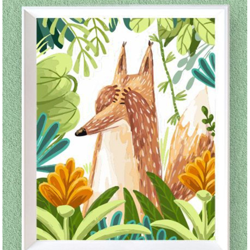 DADA DQ2 สัตว์ 40x50 ซม.DIY ภาพวาดสีน้ํามันสีตามหมายเลขภาพสีน้ํามันดิจิตอลการ์ตูนนอร์ดิกเรียบง่ายทัน