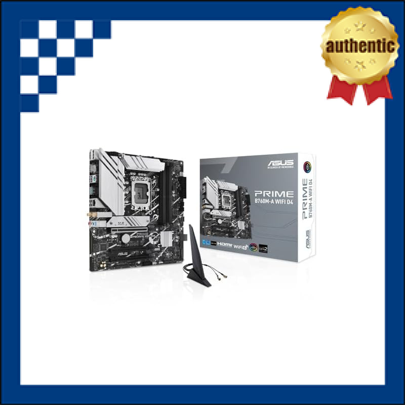 ASUS PRIME B760M-A WIFI D4, compatible with Intel 14th/13th/12th Gen CPUs, LGA1700, B760 chipset, DD