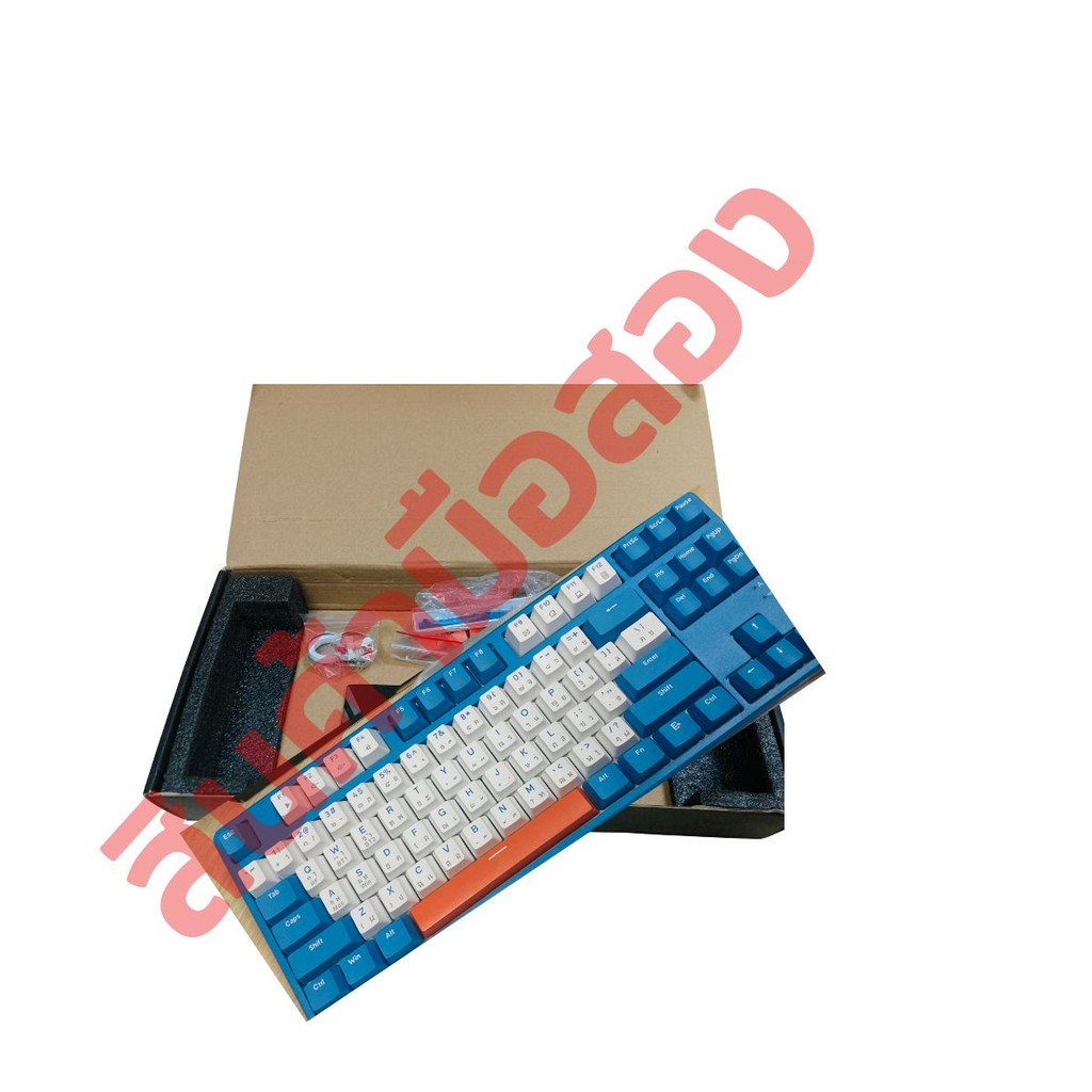🚩สินค้ามือสอง🚩AJAZZ AK871 BLUE ISLAND RED SWITCH TKL 80% 87Key Mechanical Keyboard ประกัน 1ปี