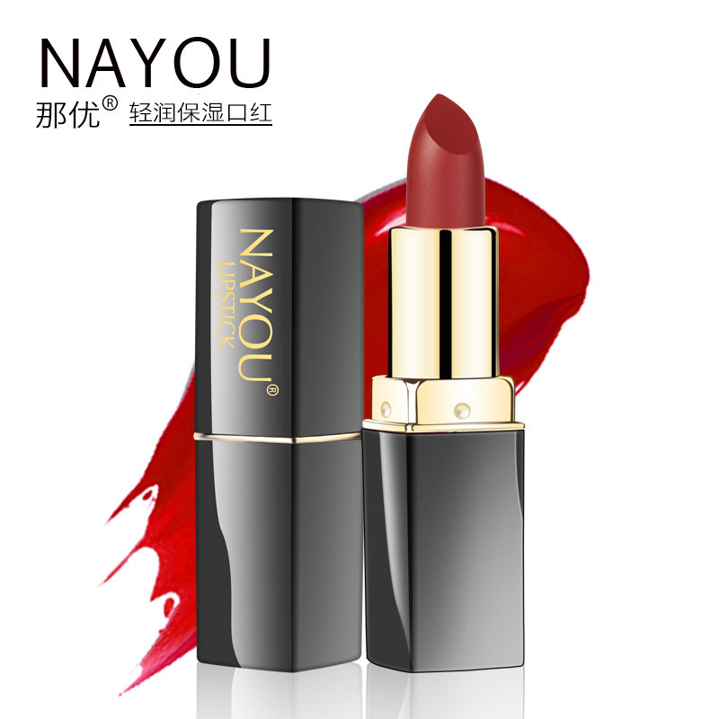 NAYOU NAYOU Makeup ลิปสติกสไตล์เดียวกันกันน้ําให้ความชุ่มชื้นลิปสติกนักเรียนขายส่งจัดส่งชิ้นเดียว