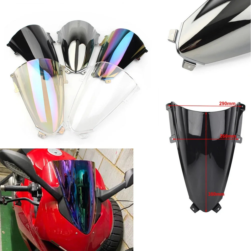 รถจักรยานยนต์ Double Bubble Windshield Deflector Protector หน้าจอลมสําหรับ Ducati Panigale V2 V4 RS 