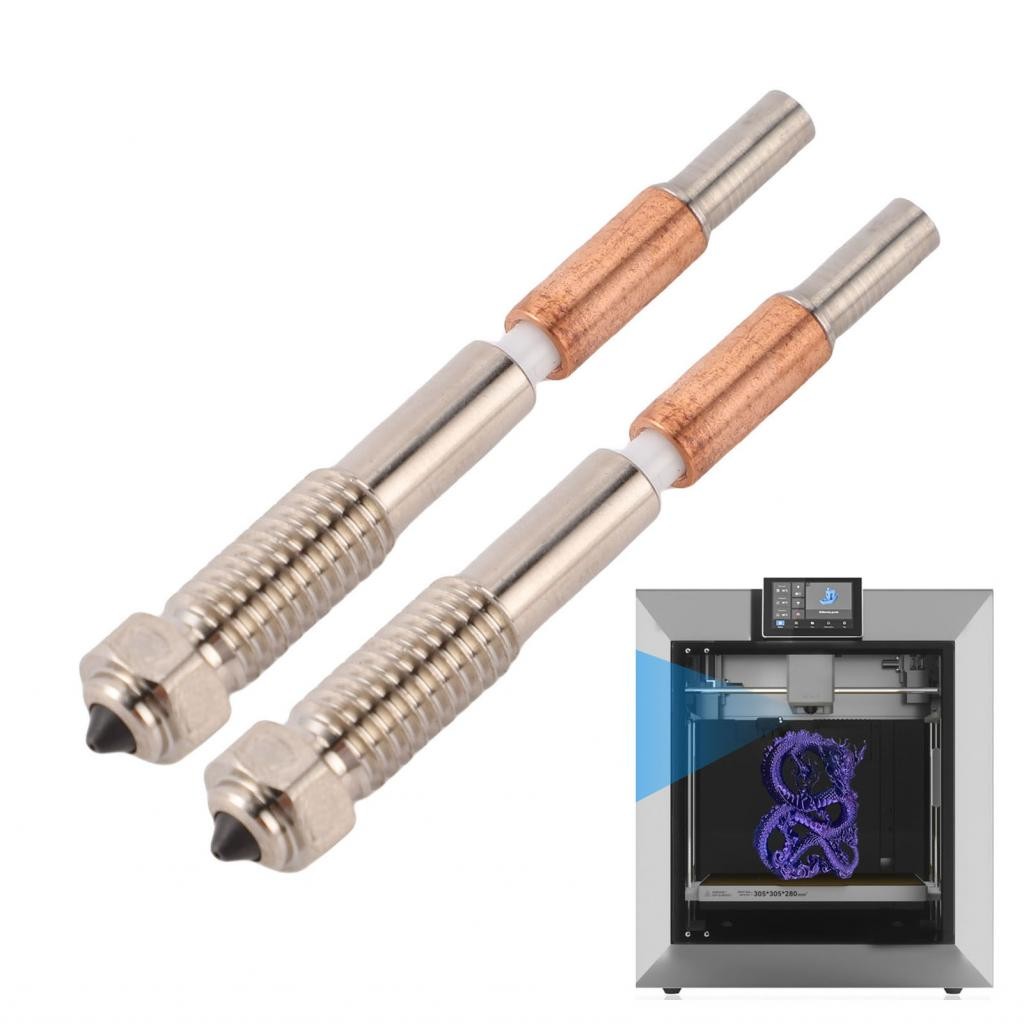 localcamera-TH 2 ชิ้น 3D เครื่องพิมพ์แบบบูรณาการหัวฉีดสำหรับ QIDI PLUS 4 Quick Release Bimetal เหล็ก