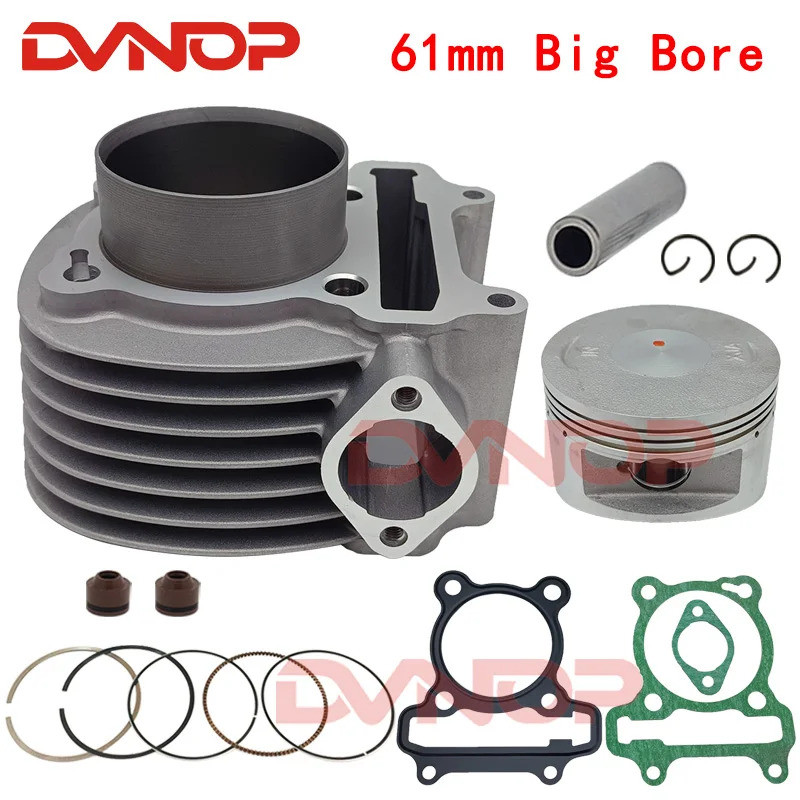 61mm Big Bore ชุดกระบอกสําหรับ SYM Symphony Sr 125 Orbit125 Jet 4 GR125 XS125T XS125T-17 อาหรับ XS12