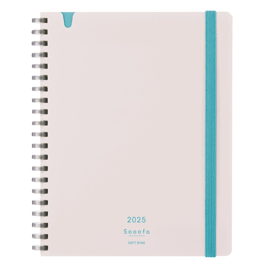 Kokuyo 2025 Sooofa Soft Ring Monthly Block Diary B6 - December Start, White,Direct from Japan
