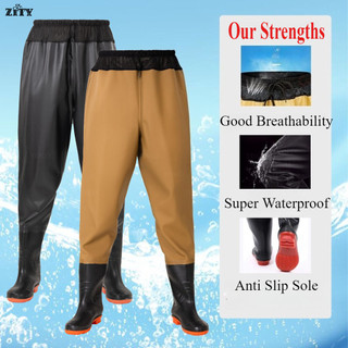 High-Quality Waterproof Waders PVC Pants Rain Boots for Camping Fishing and Outdoor Activities