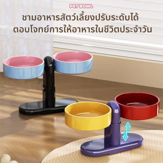 ชามคู่สำหรับสัตว์เลี้ยง ชามอาหารสัตว์เลี้ยง การปรับเกียร์ห้า กดถ้วยดูด การปรับเกียร์ห้า ไม่ง่ายที่จะคว่ำ