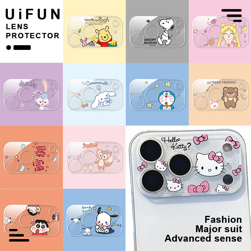 9H การ์ตูน Sailor Moon Robot Cat Doraemon กล้องป้องกันสําหรับ iPhone 17 16 15 14 13 Pro Max 13Mini 1