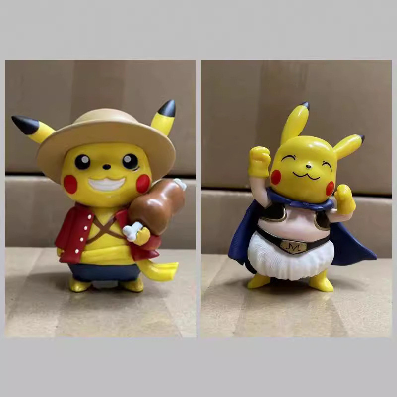 Pokemon Pokemon Pokemon รุ่น Q Luffy Pikachu Buo Pikachu ตุ๊กตาตกแต่ง Bagged รูป