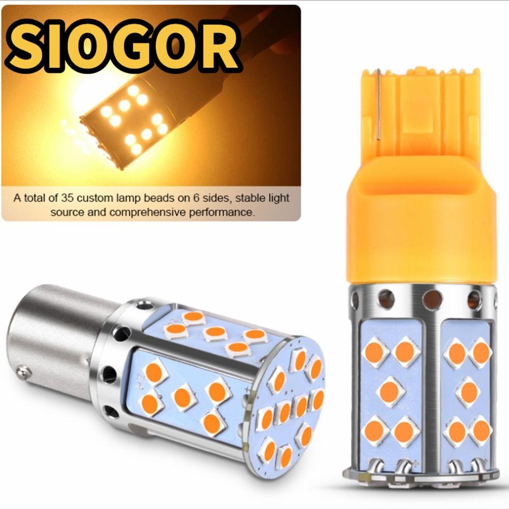 SIOGOR ไฟ LED รถยนต์ 35SMD 1156 BAU15S PY21W BA15S P21W Canbus ฟรี