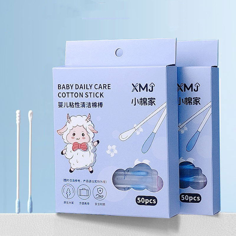 สำลีก้านทารก สำลีฆ่าเชื้อ สำลีก้านคู่ หัวคู่ การทำความสะอาดแบบเหนียว สําลีก้าน คอตตอนบัด - รูปที่ 3