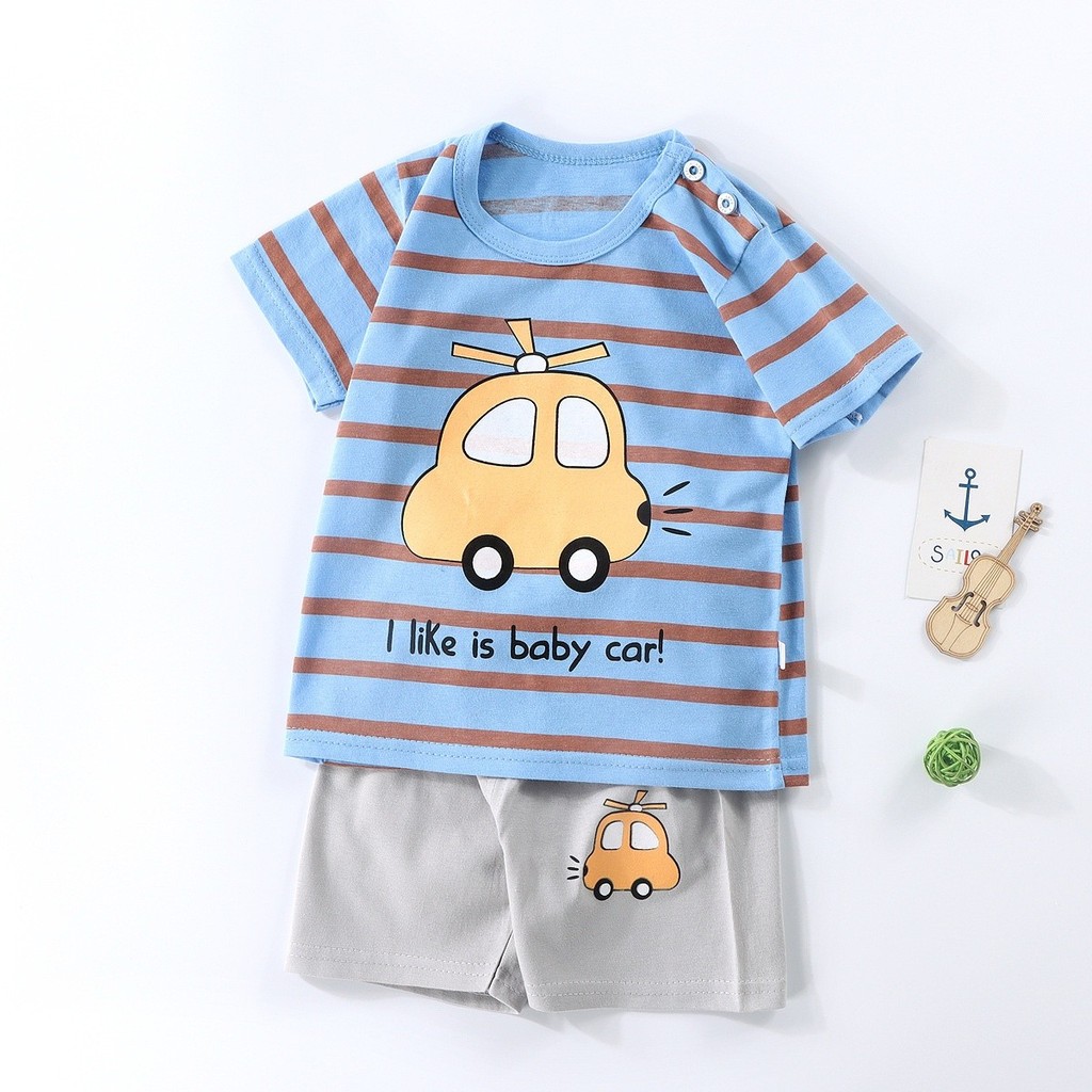 เสื้อผ้าเด็กเล็ก ชุดเซทเด็ก ลายสุดน่ารัก เสื้อแขนสั้น + กางเกงขาสั้น Children s clothing set Amy Bab