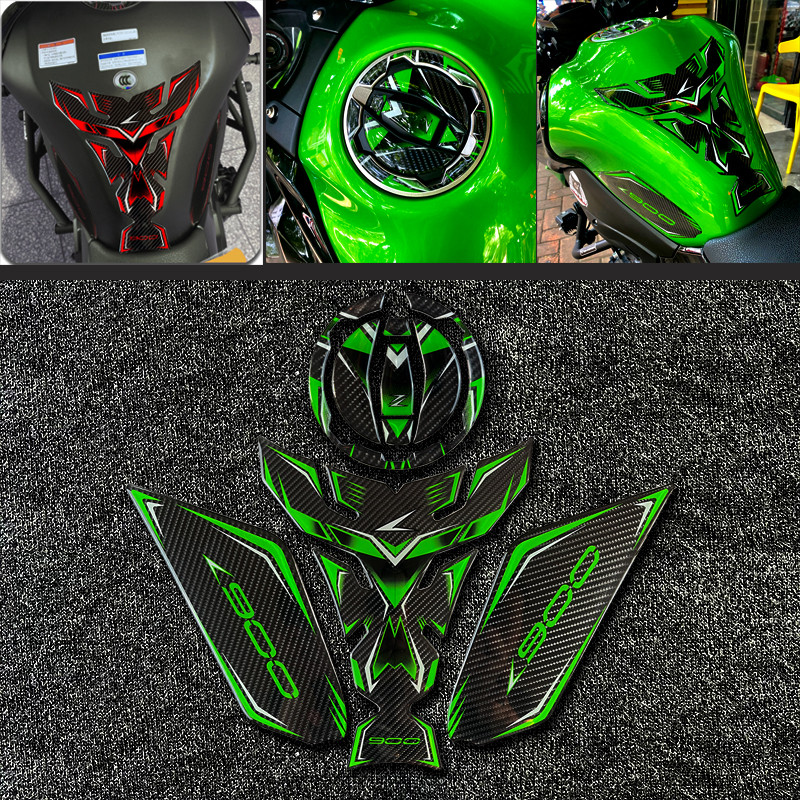Z900 อุปกรณ์เสริมรถจักรยานยนต์ถังน้ํามัน Pad คาร์บอนไฟเบอร์สติกเกอร์ Decals สําหรับ Z 900