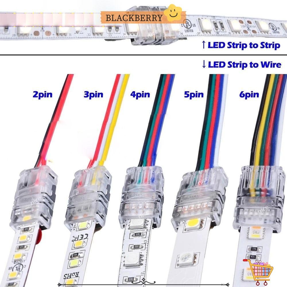 BLACKBERRY LED Strips Connector 4pin 5pin 6pin ไฟฟ้าสําหรับ RGBW RGBWW 3528 การเชื่อมต่อสายไฟ