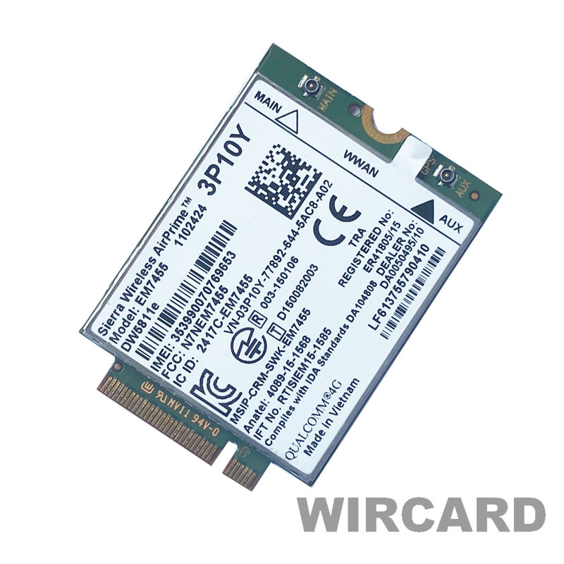 E7270 E7470 E7370 E5570 LTE 4G โมดูลอินเทอร์เน็ต EM7455 DW5811E 3P10Y