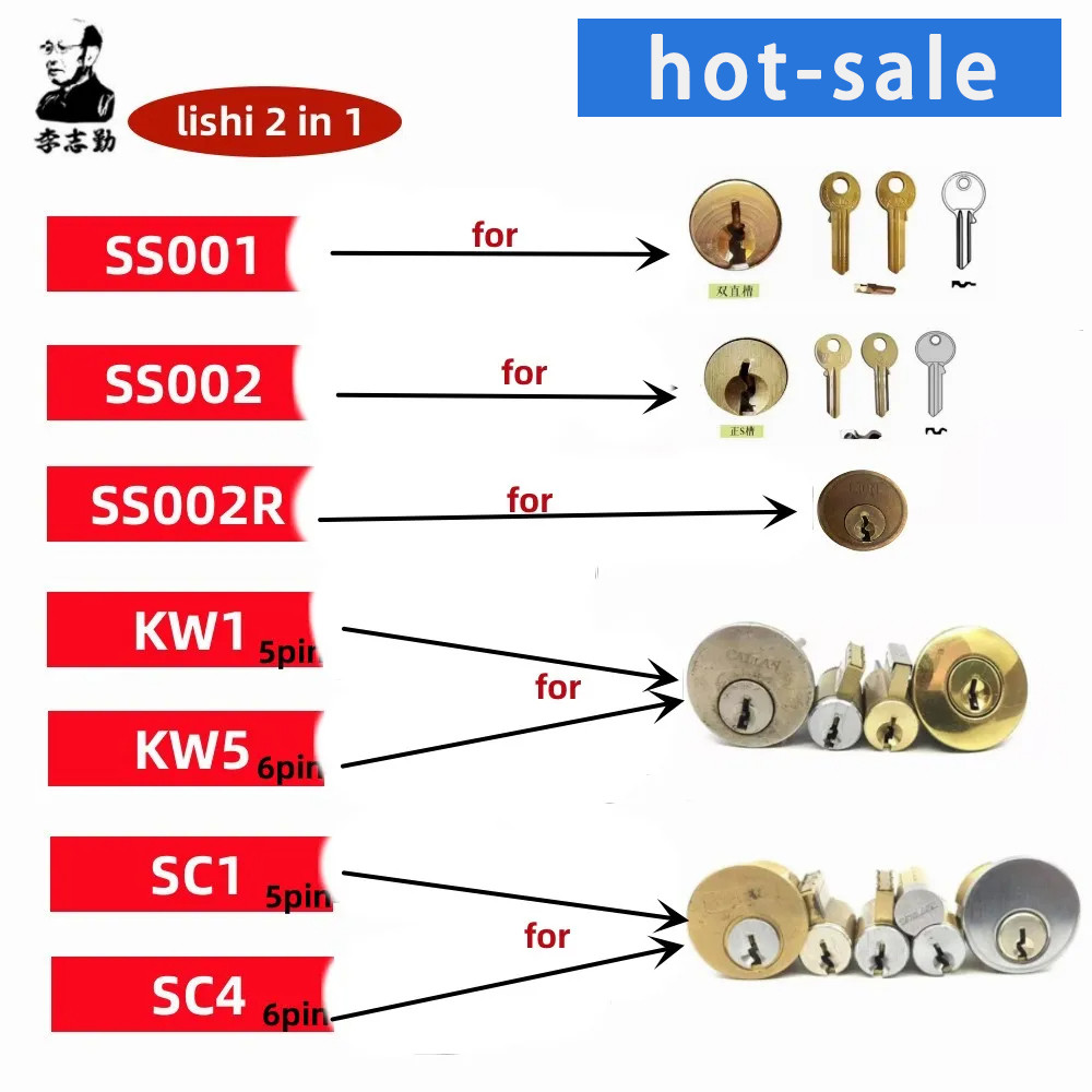 Lishi 2 in 1 เครื่องมือ SS001 SS002 Pro KW1 KW5 SC1 SC4 SS002R R52 SC20 M1/MS2 AM5 R52L เครื่องมือช่