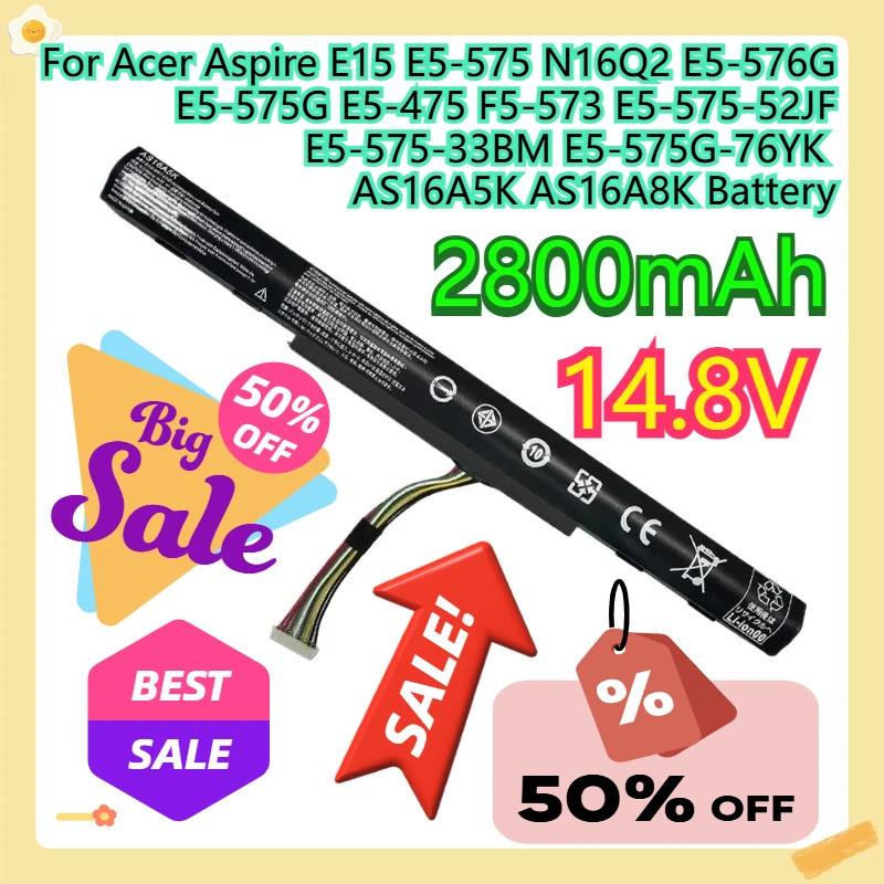 สําหรับ Acer Aspire E15 E5-575 N16Q2 E5-576G E5-575G E5-475 F5-573 E5-575-52JF E5-575-33BM E-76YK AS