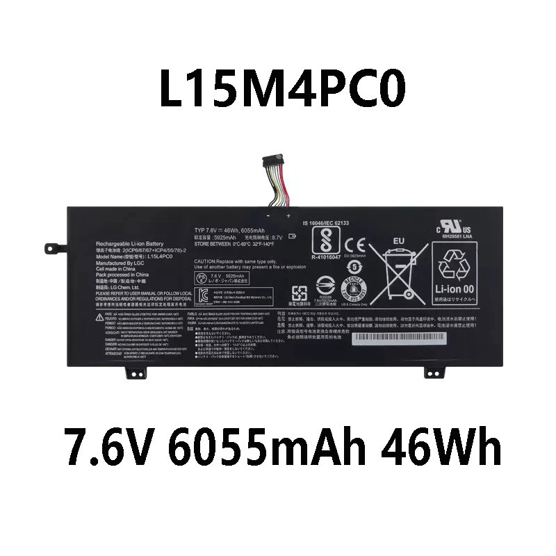 L15L4PC0 7.6V 6055mAh 46Wh แบตเตอรี่แล็ปท็อปสําหรับ Lenovo IdeaPad 710S-13ISK/IKB Xiao Xin Air 13 Pr