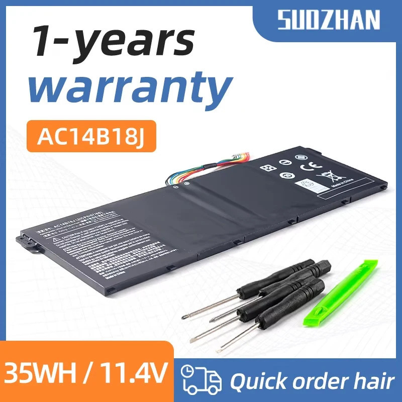 SUOZHAN AC14B18J แบตเตอรี่สําหรับ Acer Aspire ES 15 ES1-571 ES1-331 Chromebook 11 CB3-111 13 CB5-311