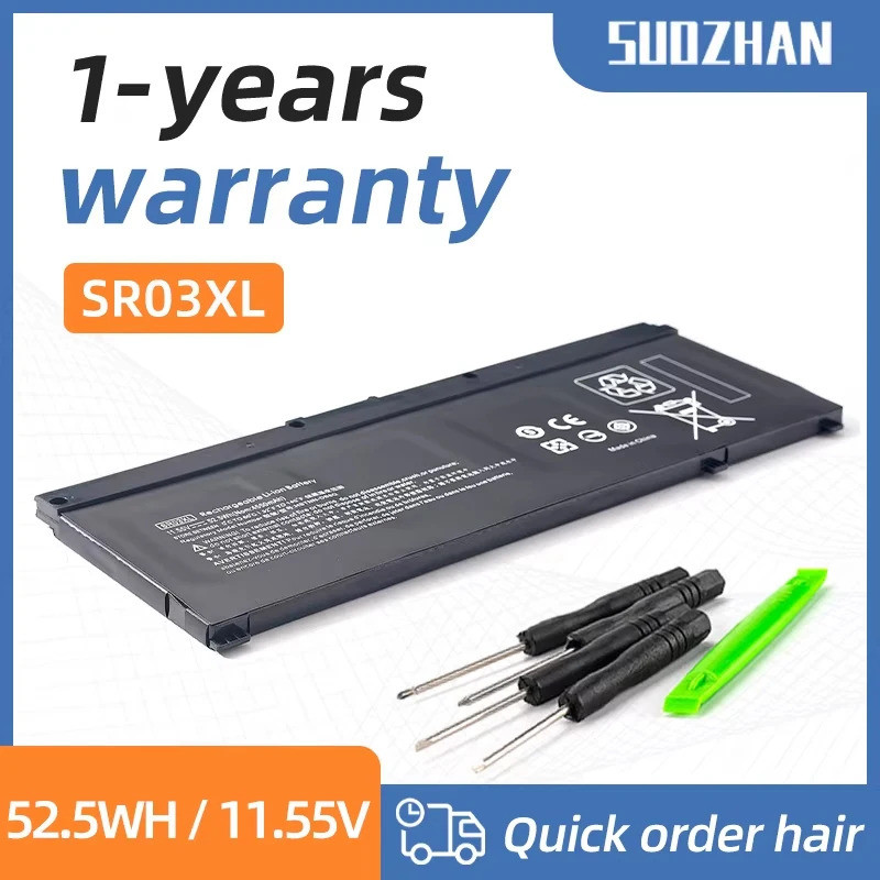 SUOZHAN SR03XL L08934-2B1 L08855-855 แบตเตอรี่แล็ปท็อปสําหรับ HP OMEN 15-CE,17-CB0052TX Pavilion Gam