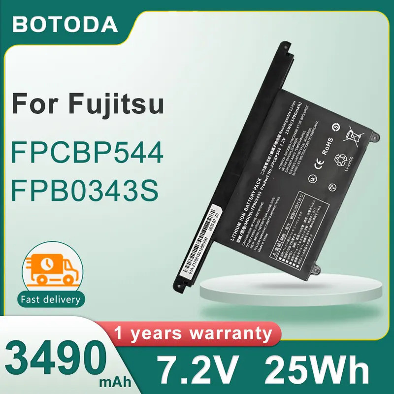 BOTODA FPCBP544 FPB0343S แบตเตอรี่แล็ปท็อป 7.2V/25WH-3490mAh สําหรับ Fujitsu LIFEBOOK U939/A U938/S 