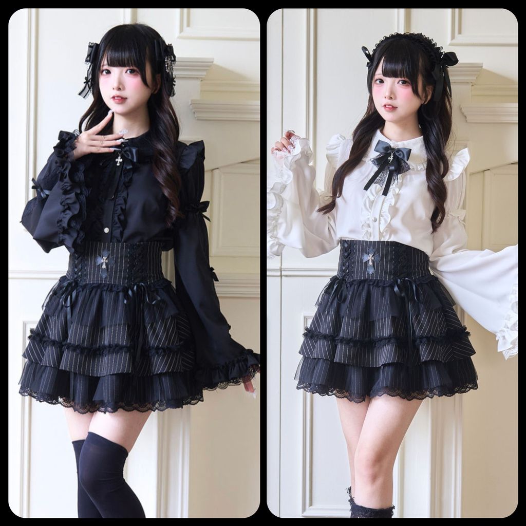 ** Nightbird * Ji Sleeve Shirt Lei Clothes Mass Production Top Gothic Lolita วัฒนธรรมเอเชียญี่ปุ่น