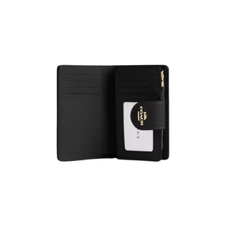 Coach Medium Corner Zip Wallet Black | ของแท้ ตรวจสอบโดย SASOM