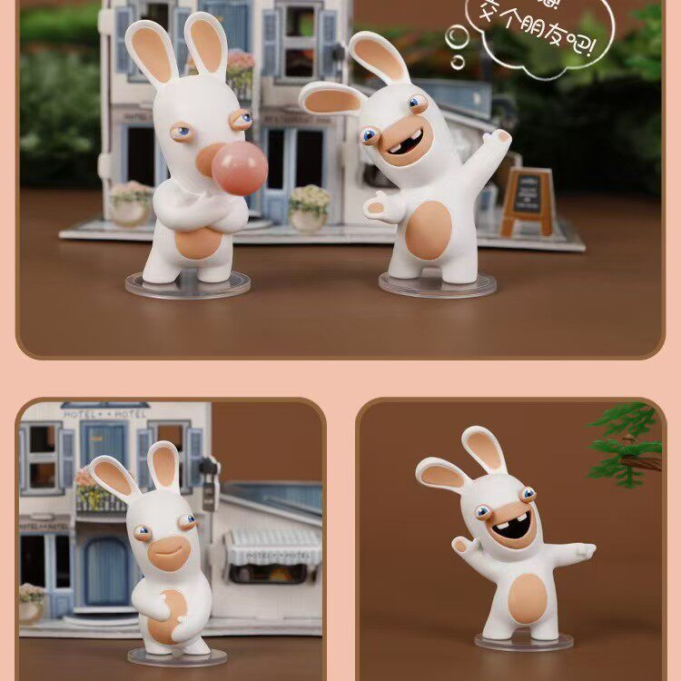 ของแท้ Crazy Rabbit Box Egg Lab รูปน่ารัก Influencer ตุ๊กตาตุ๊กตาน่ารักเดสก์ท็อปตกแต่ง