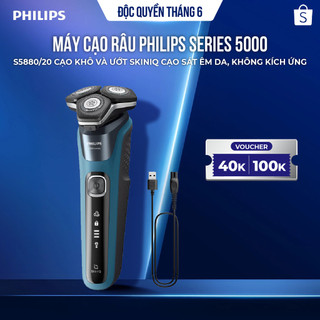 Máy cạo râu Philips S5880/20 Series 5000 cạo khô và ướt SkinIQ cạo sát êm da, không kích ứng