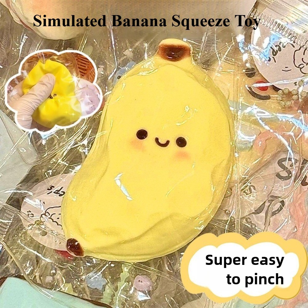 กล้วยน่ารัก Squishy ความเครียดลูกบอล Fidget Sensory ของเล่นบีบความเครียดบรรเทาของเล่นมือ Anti-Anxiety กล้วยยืดช้า Rising ของเล่น