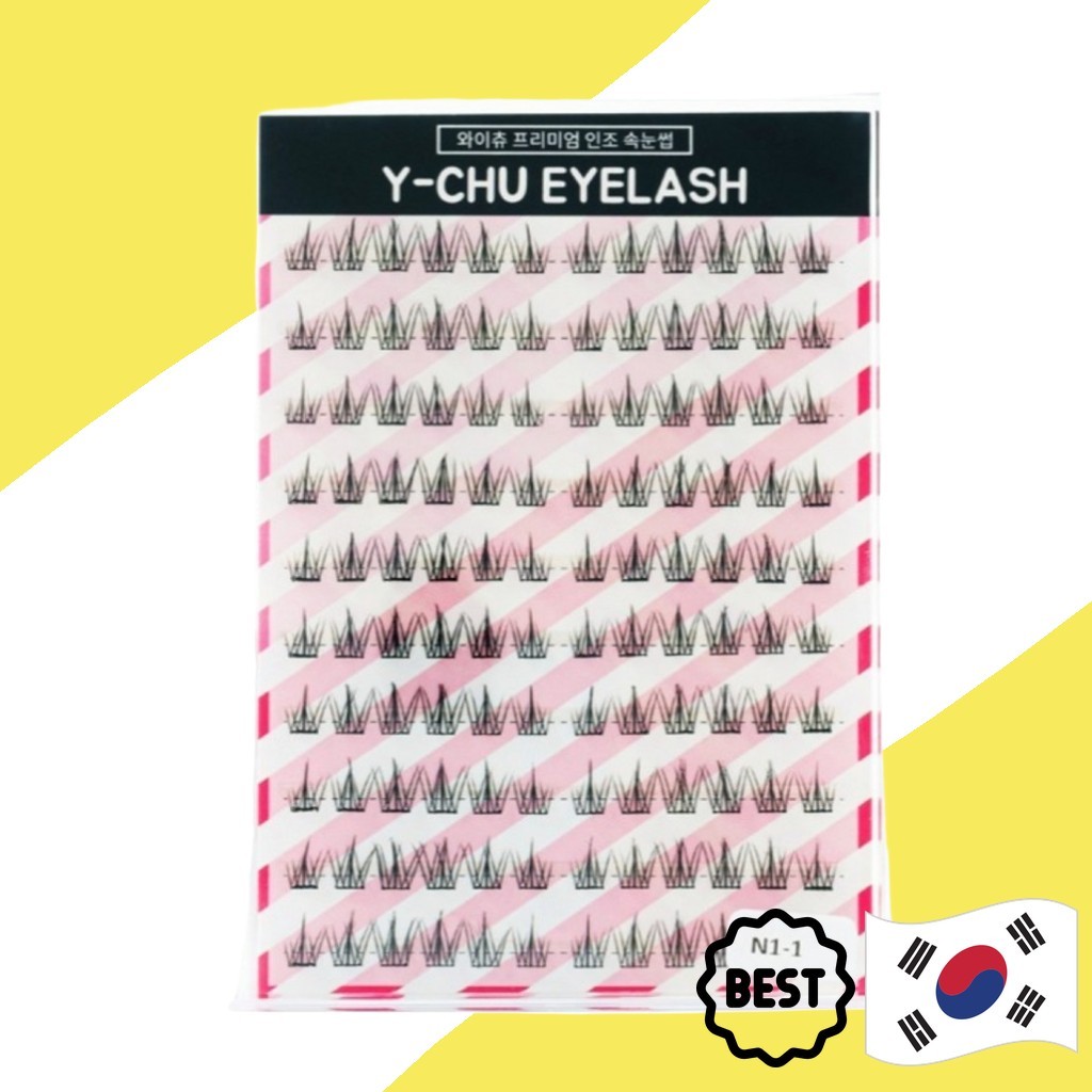 [y-chu] ต่อขนตา, N-1, N-2, 3 ชิ้น / ต่อขนตาเกาหลี / แกลมธรรมชาติ / ของแท้ 100% โดย Purely K