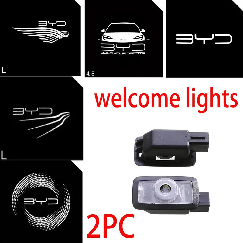 สําหรับ BYD EV Han DM Song PLUS Qin PRO Seal EA1 ไฟประตูรถยินดีต้อนรับทางออกไฟเตือนสัญญาณกลางคืน