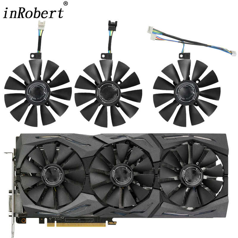 *88MM T129215SU พัดลมระบายความร้อนเปลี่ยนสําหรับ ASUS AREZ ROG Strix RX VEGA56 VEGA64 580 590 480 OC Edition กราฟิกการ์ดแฟนๆ-