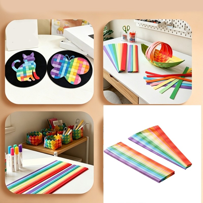 กระดาษสีทอมือ EV 300 แถบ สําหรับโครงการศิลปะและตกแต่งบ้าน
