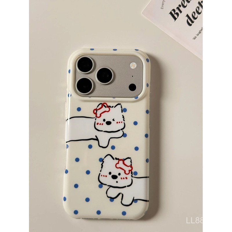 เคสโทรศัพท์ เหมาะสําหรับ iPhone XS XR XSMAX 11 12 13 14 15 16 17 Pro max Plus Air Bow Polka Dot Pupp