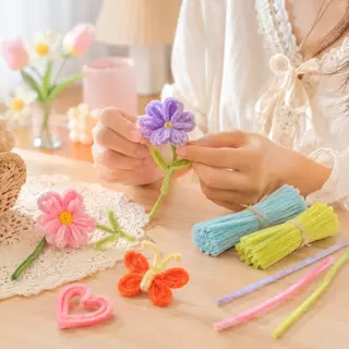 เส้นดัด DIY 8 มม. 20/50/100 เส้น หลายสี ดัดขึ้นรูปง่าย ทำดอกไม้งานฝีมือ สำหรับมือใหม่ พร้อมส่ง COD