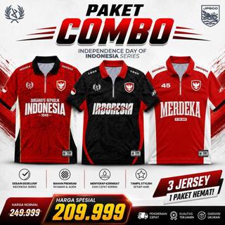 STYLE Jersey Agustusan Terbaru 2026 Kerah Zipper Premium Bahan Dryfit Brazil | Jersey Olahraga Pria Wanita Sport Vintage Retro HUT RI 17 Agustus