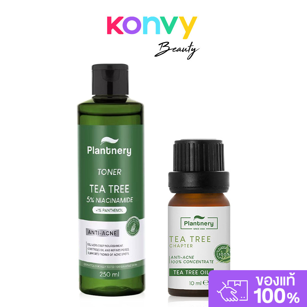 Plantnery Tea Tree Oil Concentrate 10ml + Tea Tree First Toner 250ml.