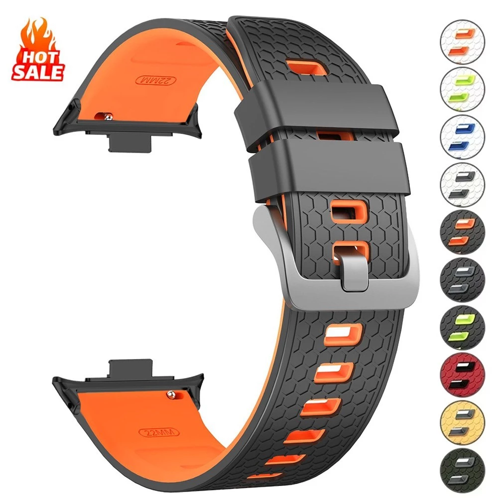 สายซิลิโคนสองสีสําหรับ Redmi Watch 4 5 6 สายรัดข้อมือแบบสปอร์ตสําหรับ Mi Band 8Pro 9Pro 10Pro