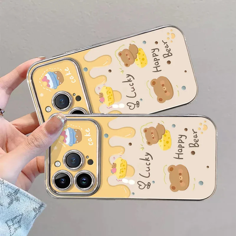 เคสโทรศัพท์ Happy Bear สำหรับ iPhone 15 14plus 13 12pro 7 8 11promax XR xsmax thumbnail 3