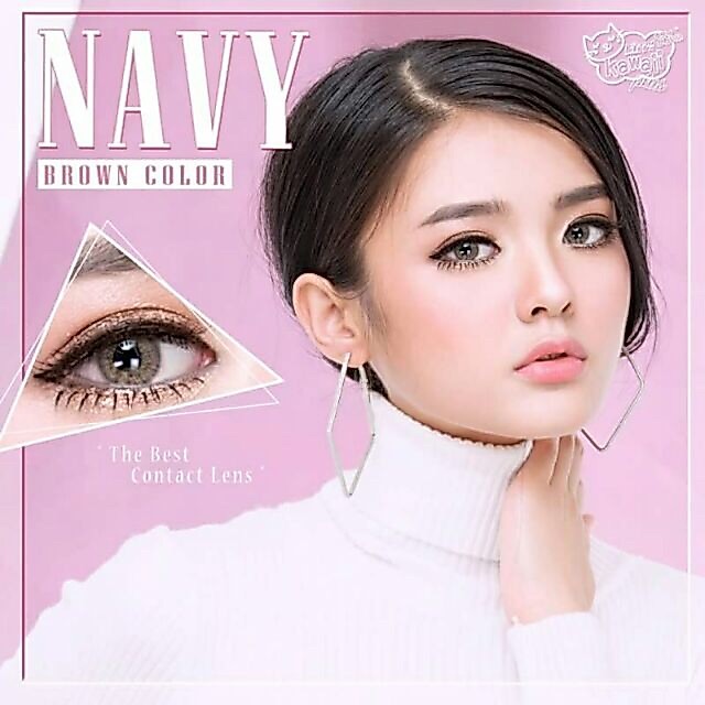 🔥 คอนแทคเลนส์ ✨ขนาดมินิ ✨Brown / Gray✨Navy (kittykawaii)