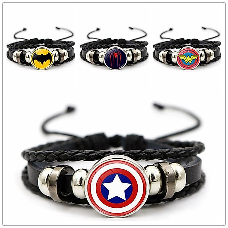 Wonder Woman Batman กัปตันอเมริกา Spiderman สร้อยข้อมือแฟชั่นของเล่นเด็กสร้อยข้อมือการ์ตูน Wristand Chain คริสต์มาสเด็ก