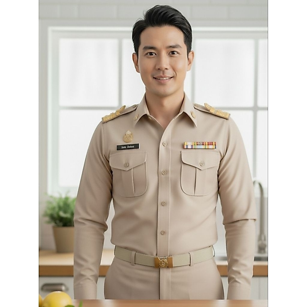 ชุดข้าราชการ สีกากี แยกขายกางเกงกับเสื้อแขนสั้น/แขนยาว มีเสื้อพร้อมกางเกงแตเเยกขาย