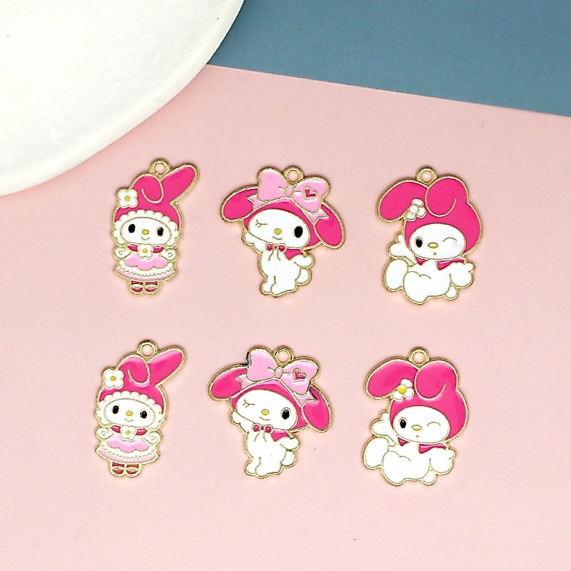 จี้สร้อยคอ ต่างหู รูปการ์ตูนกระต่าย แฮนด์เมด DIY 061 2 ชิ้น ต่อล็อต